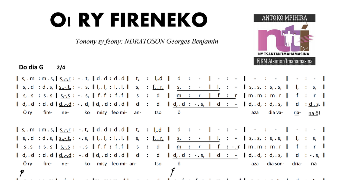 O Ry Fireneko Solfa Fanome Pdf Google Drive