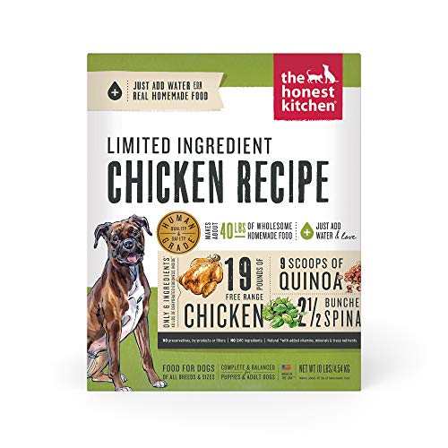 The Honest Kitchen Comida para perros deshidratada sin cereales con ingredientes limitados