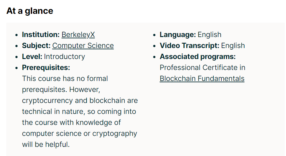 Review of edX Professional Certificate in Blockchain Fundamentals by Berkeley