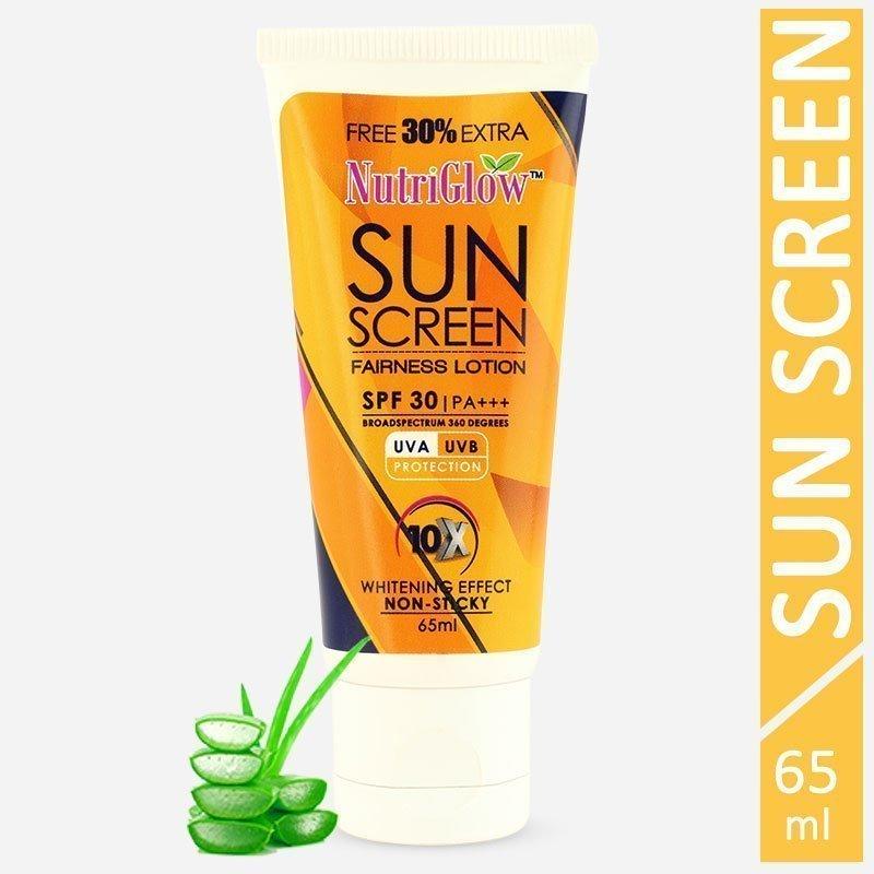 NutriGlow Sunscreen Fairness Lotion SPF 30 - Nutriglow Cosmetics