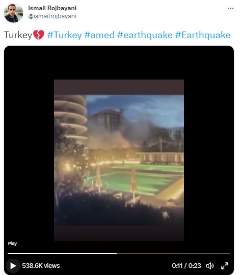 2021 video of Florida building collapse was linked to earthquake in Turkey