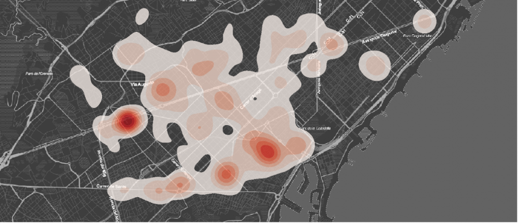 Concentration map of personal equipment stores.