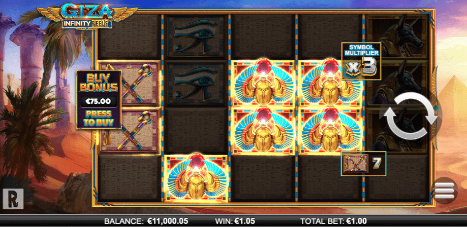 play giza infinity slot at us online casinos