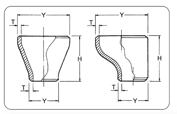 Pipe reducer dimension and weight