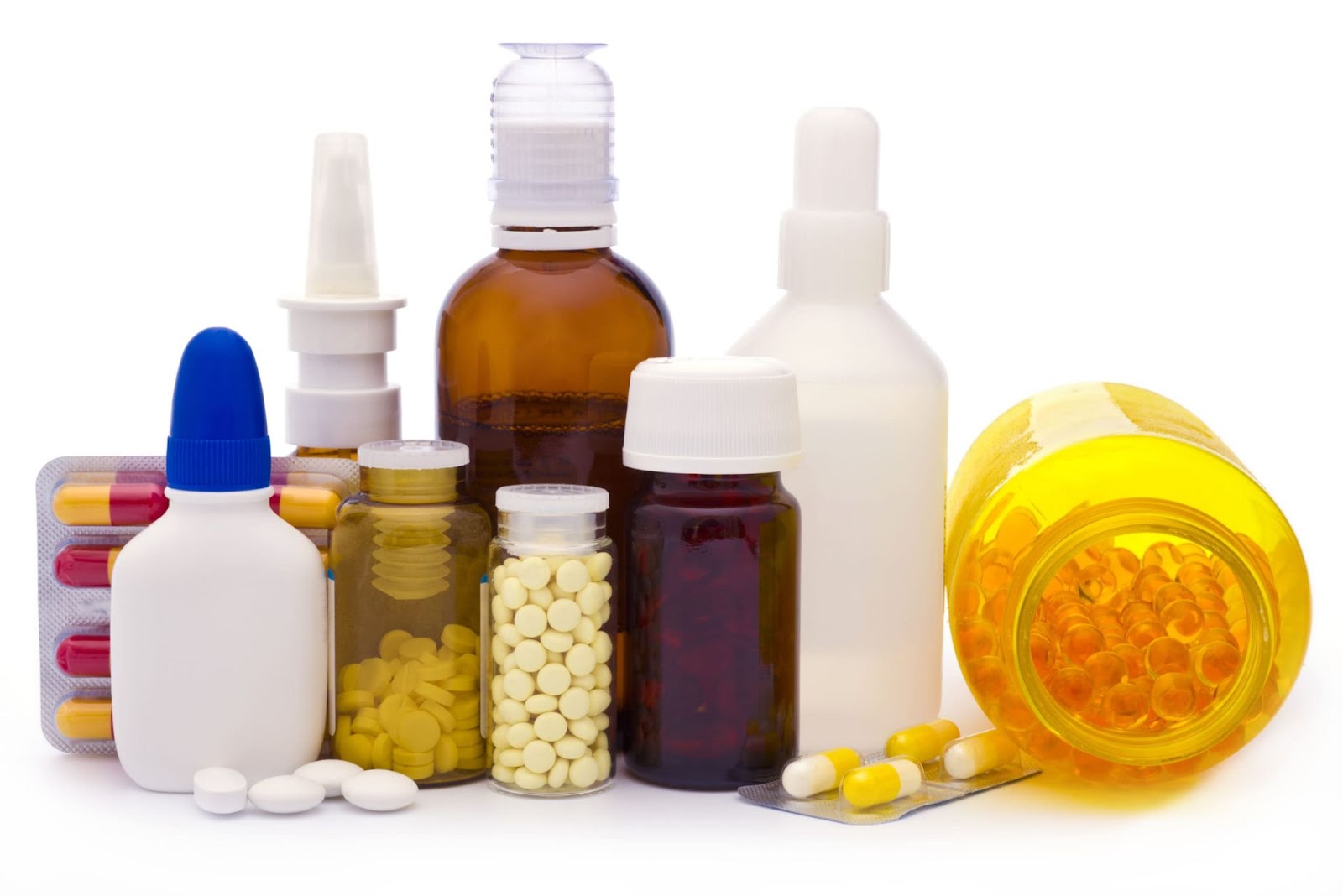Exemplos de embalagens de remédio primárias: frascos, blísteres etc.