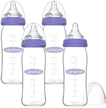 Lansinoh Glass Baby Bottles for Breastfeeding Babies