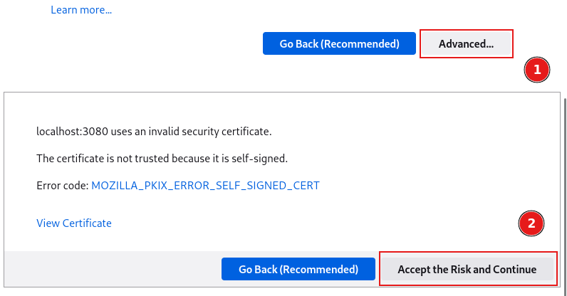invalid security certificate