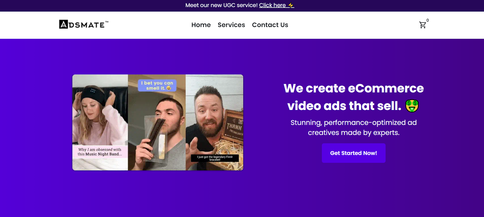 Adsmate video service ads