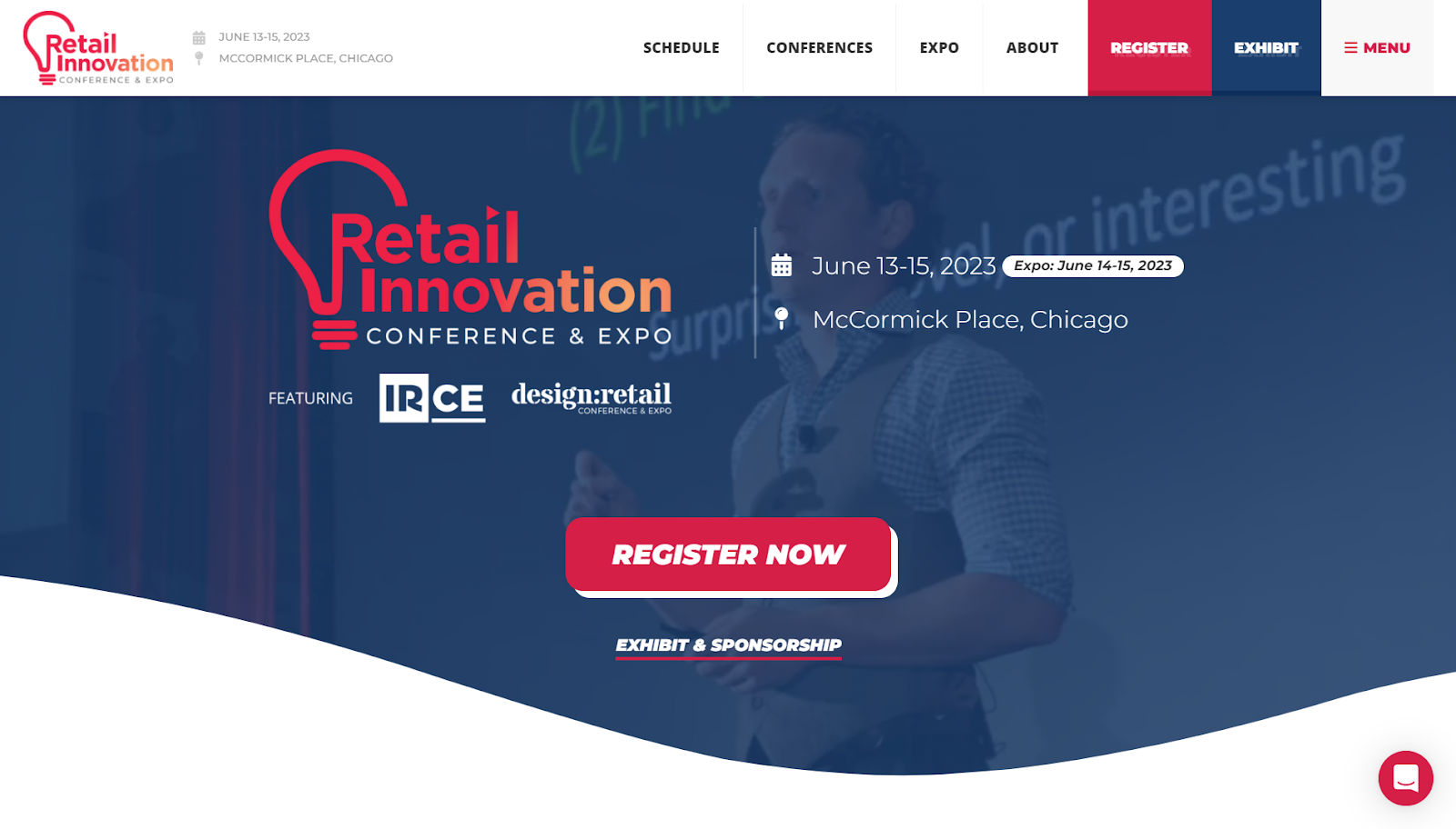Retail Innovation Conference Expo website promotional banner