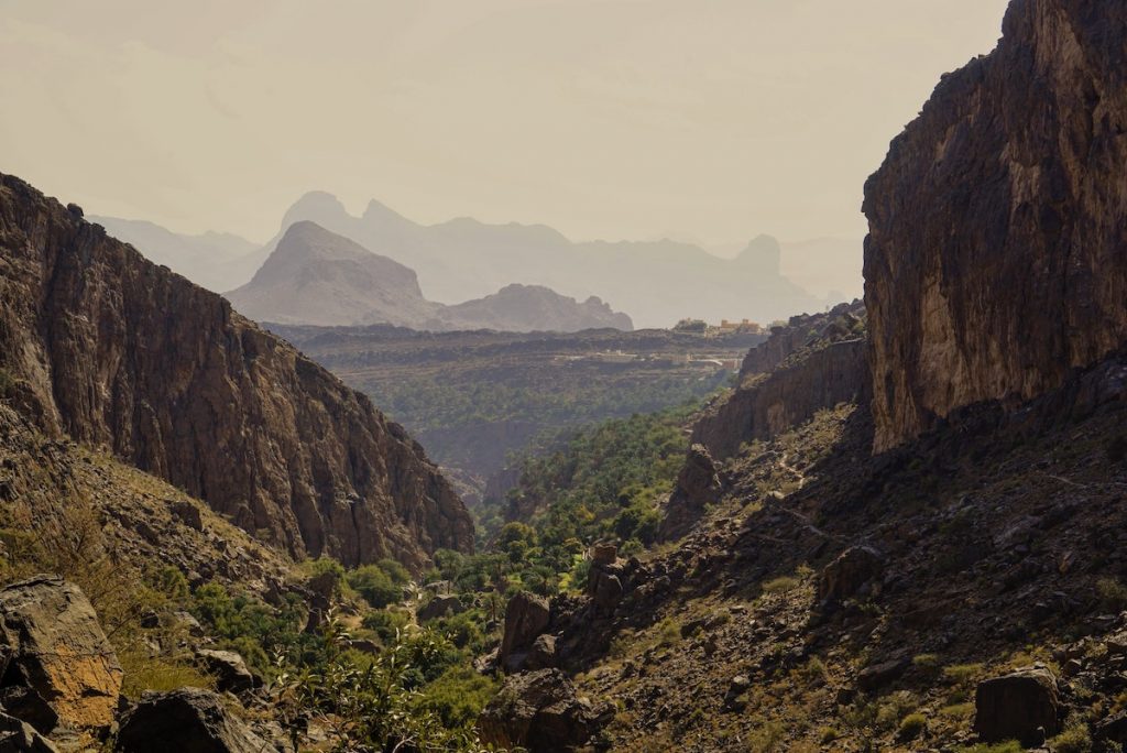 Landscape view of the Hajar Mountains