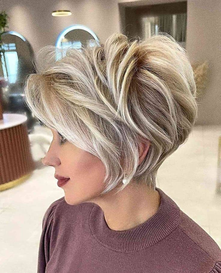 a lady rocking pixie cut with layers