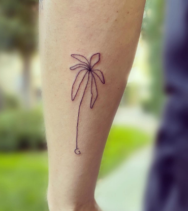 Outline Palm Tree Tattoo