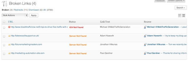 Verificador de links quebrados