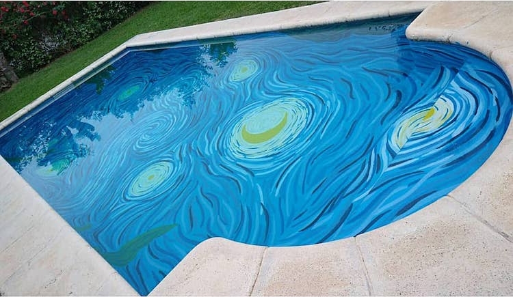 Van Gogh Starry Night Swimming Pool by Amancay Murales