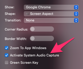 Active System Audio Capture in Ecamm