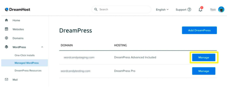 DreamHost Control Panel