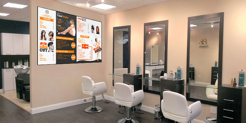 Digital Signage Benefits Hair Salon