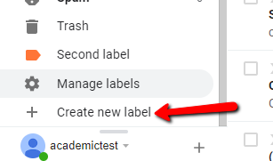 Gmail Create New Label