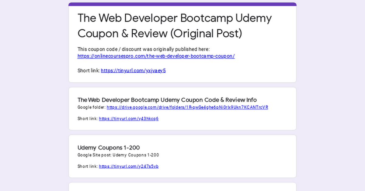 The Web Developer Bootcamp Udemy Coupon & Review (Original Post)
