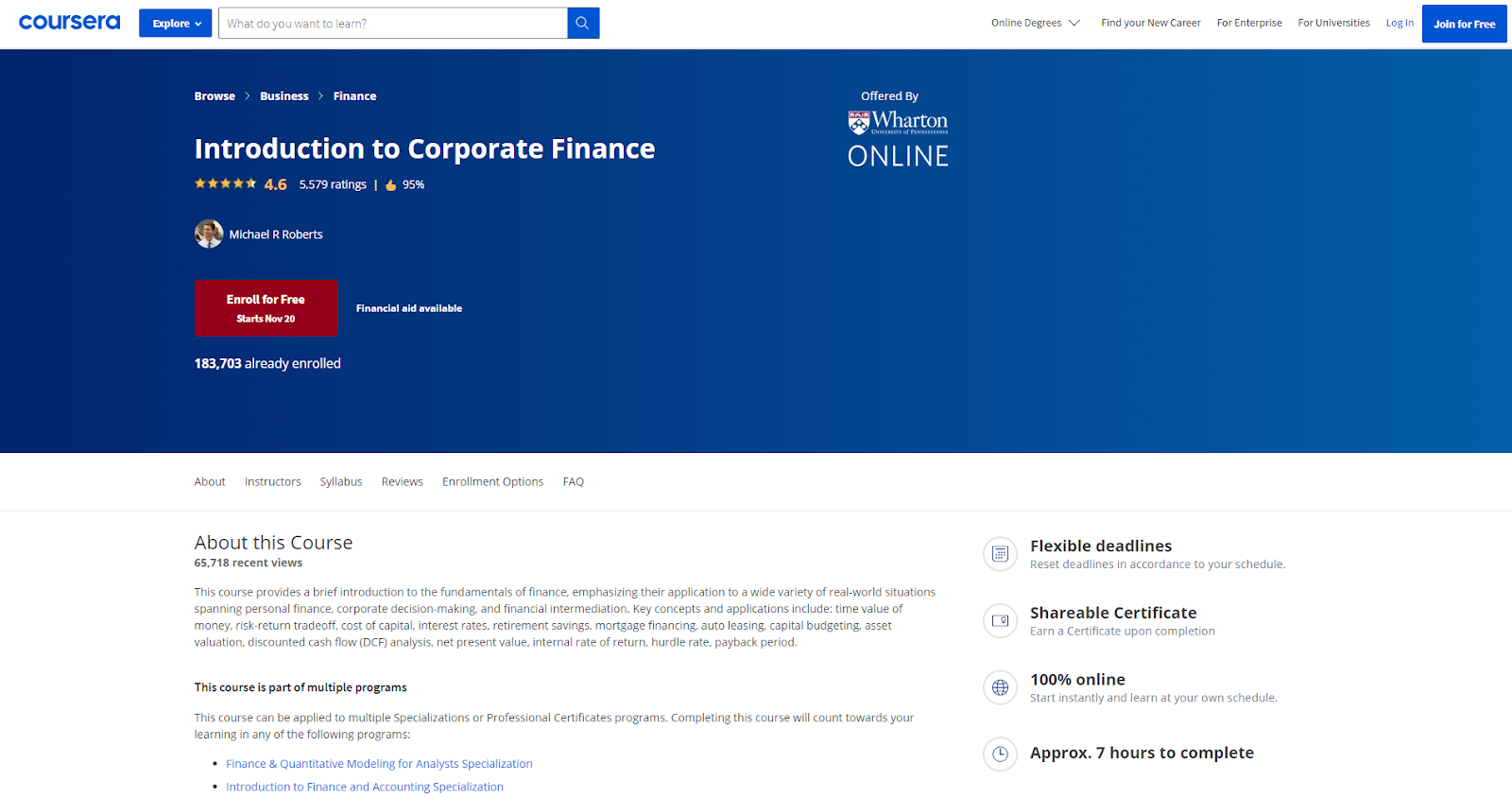 Introduction to Corporate Finance
