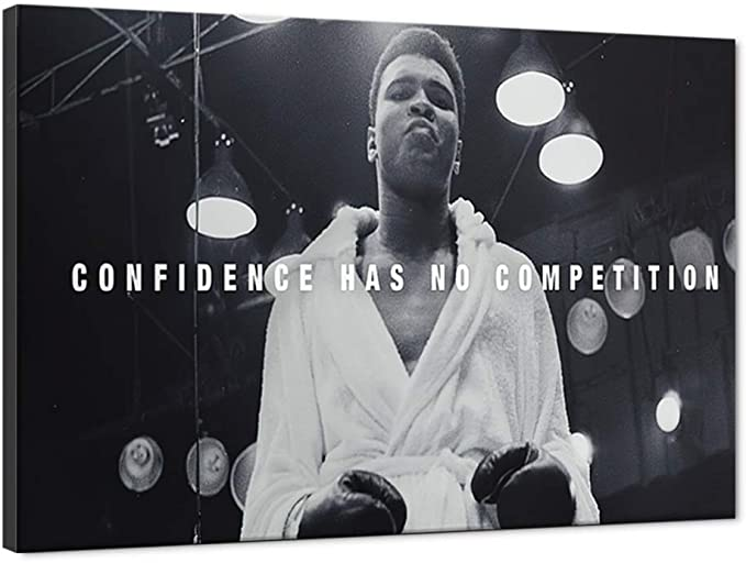 Yatsen Bridge Store Motivational Canvas Wall Art features the boxing legend Muhammad Ali for athletes that need some motivation to practice and work harder. 