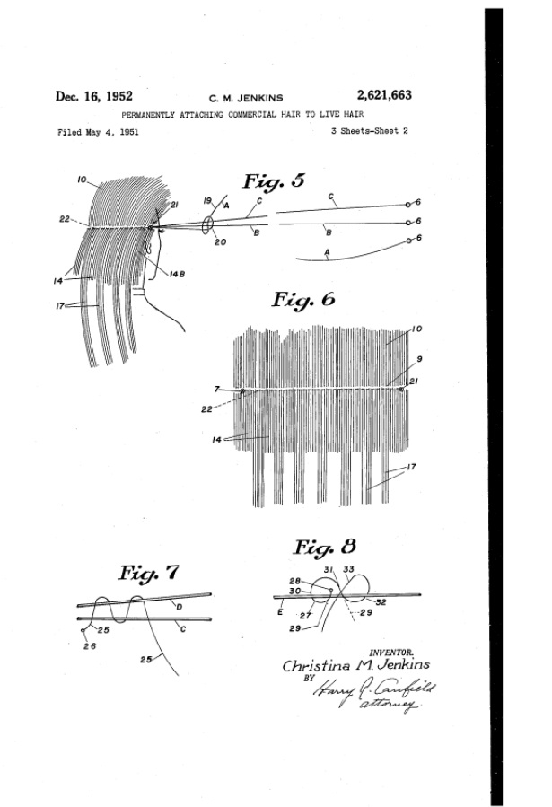 Technical Drawings 2 of HairWeeve by Christina Jenkins for her Patent.