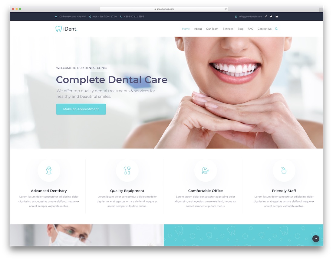 tema dokter gigi ident wordpress