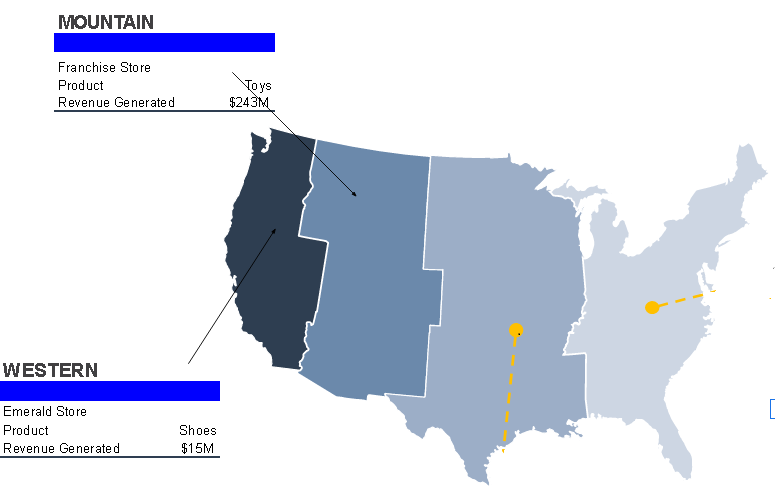 US map dashboard in Excel