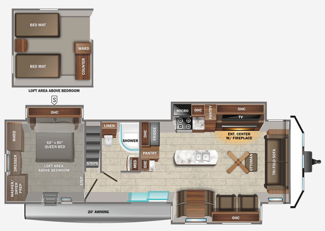 Jayco Jay Flight Bungalow 40LOFT floorplan with laundry area