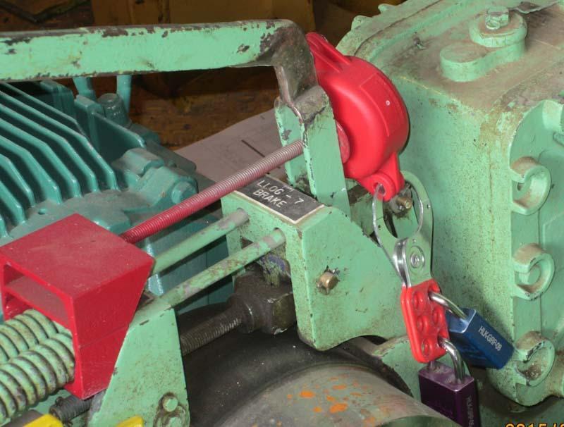 Lockout Tagout toolbox talk by 1st Reporting shows this image of a mechanical lockout device.