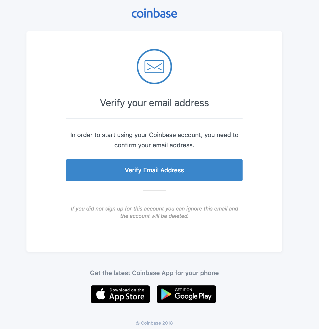 email from Coinbase