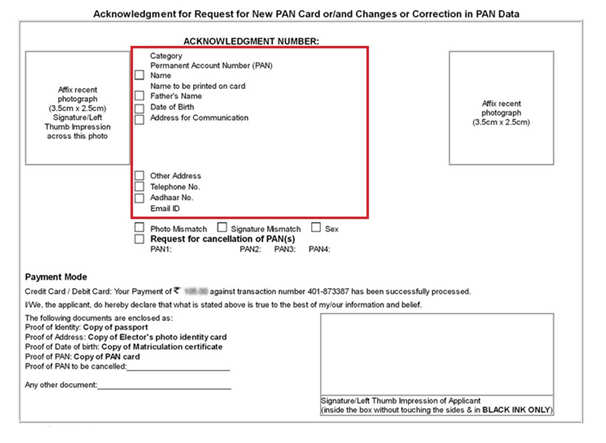 How to get PAN card details corrected