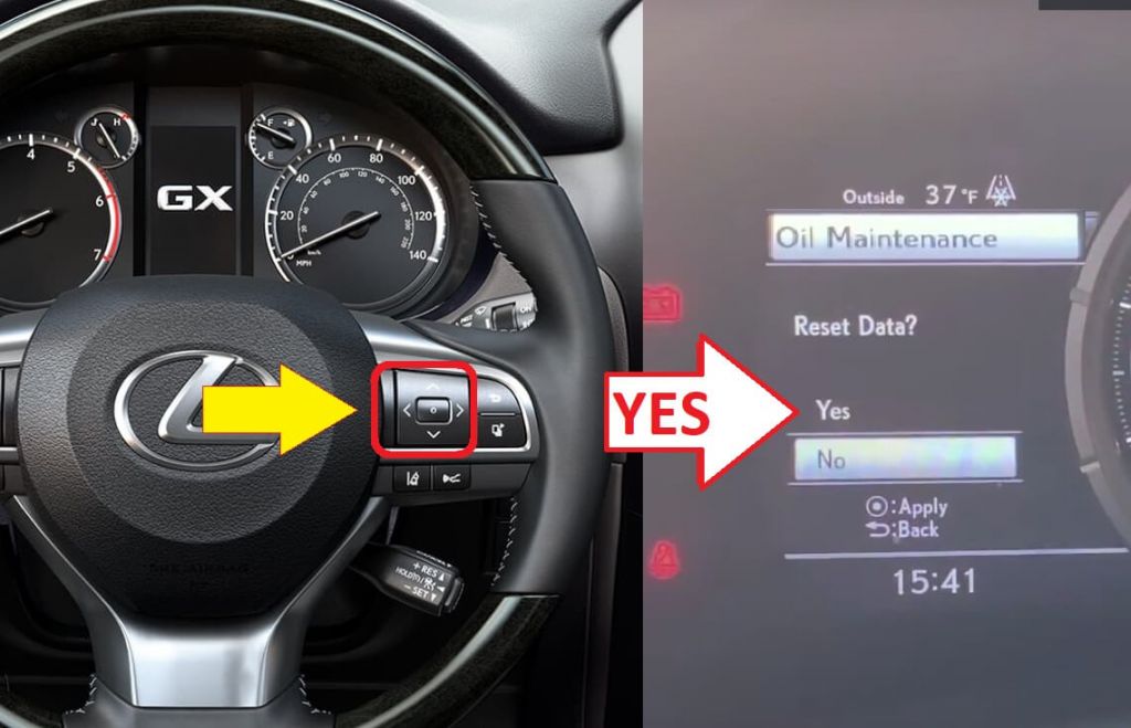 Lexus GX460 2016-2017-2018-2019-2020- 2021 Oil Reset - select yes to reset