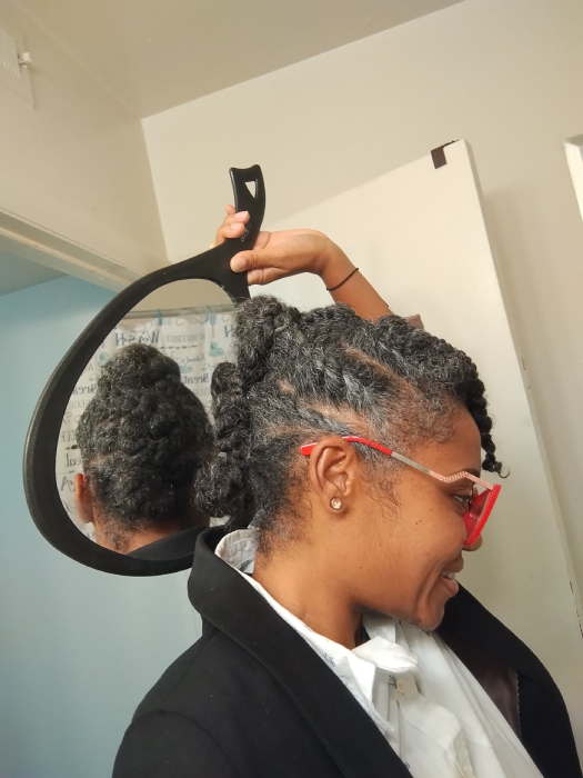 Natural Hair tips for beginners: Try a Simple flat twist updo for your next interview