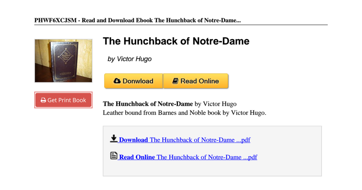 the hunchback of notre dame victor hugo pdf