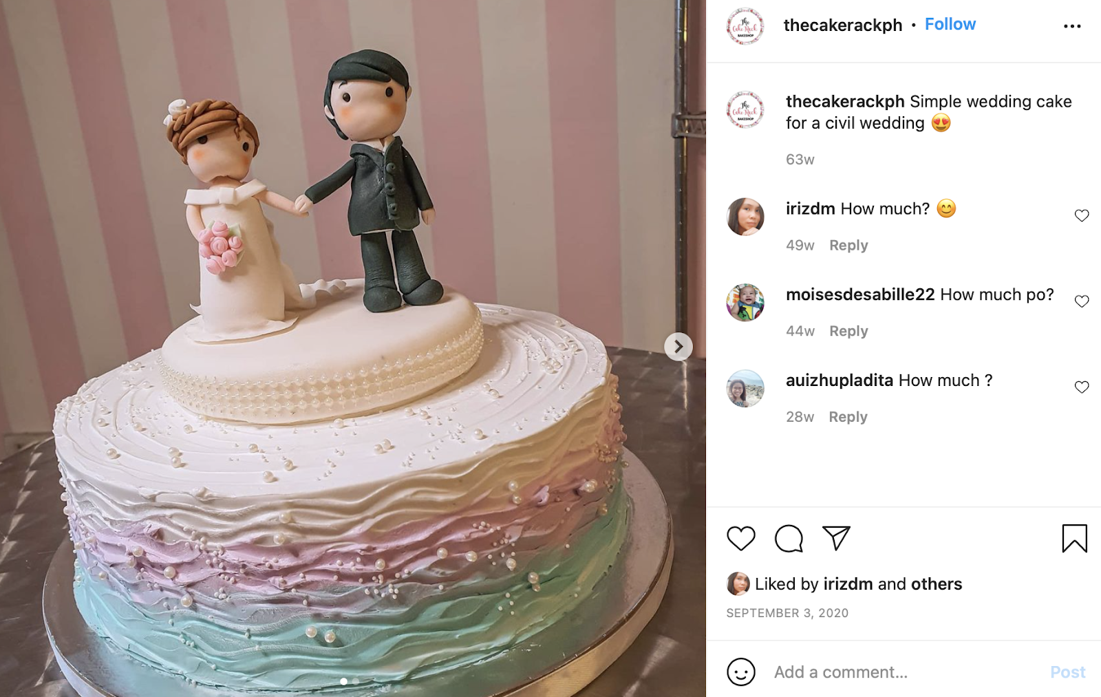 wedding cake for civil wedding