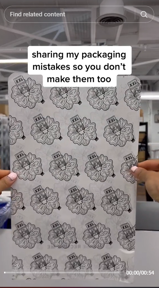 A screenshot of a social media post of sharing packaging mistakes so you don't make them too