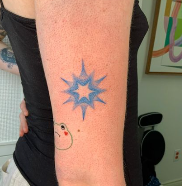 Shining Blue Star Tattoo