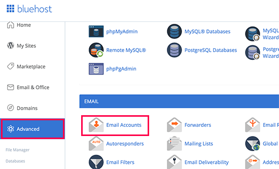 Gerenciando suas contas de e-mail