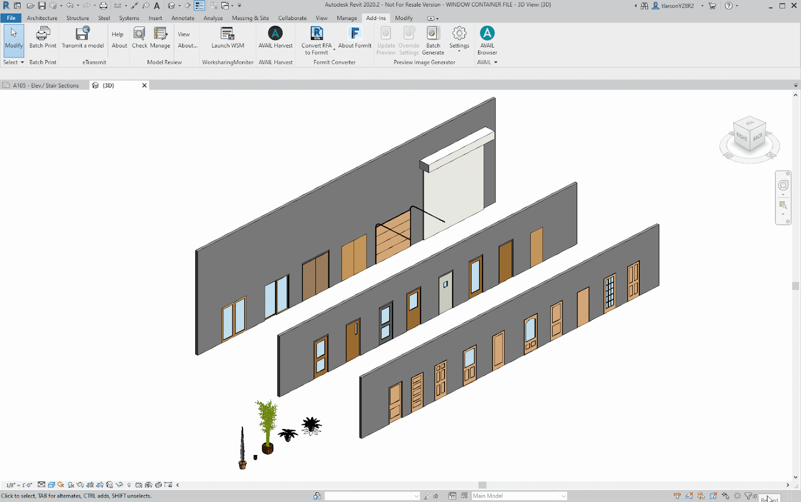 Clicking Through Options inside Revit Door Container File