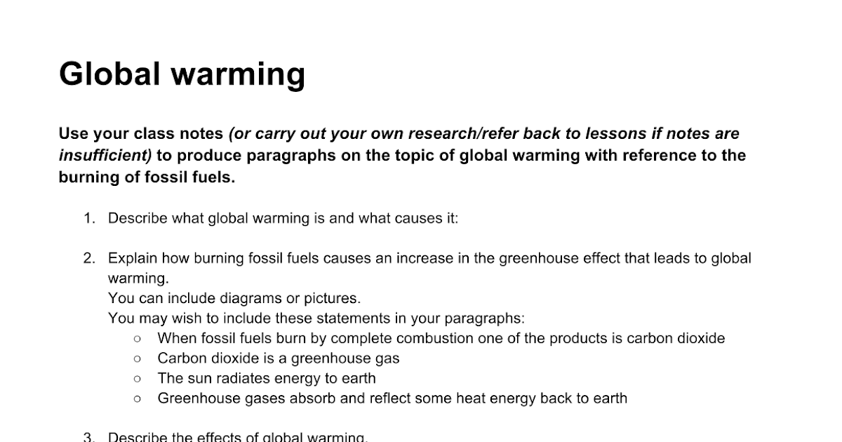 writing an essay on global warming