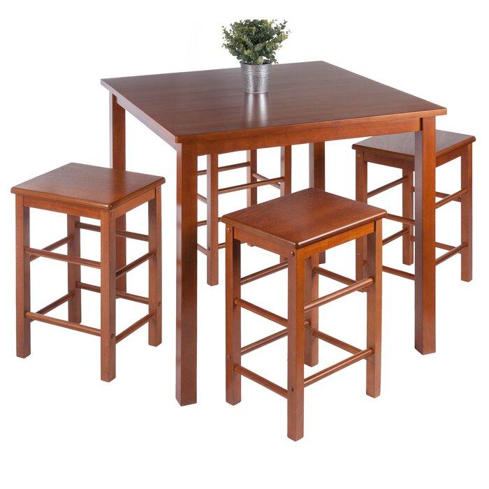 space saver 5 piece solid wood dining set