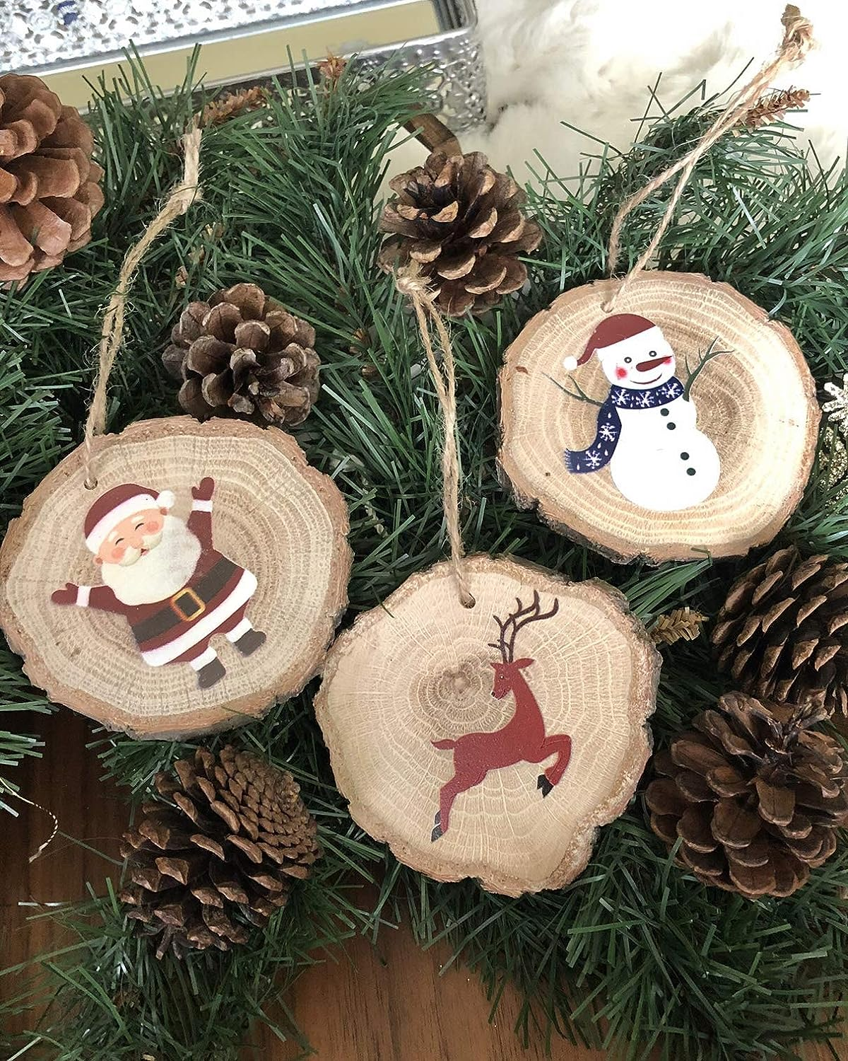 Painted Wooden Elf Ornaments  