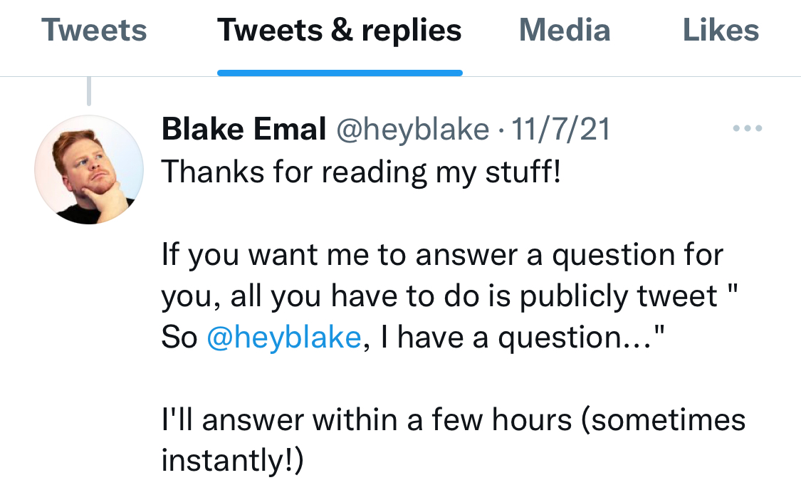 Blake Emal's tweets and replies