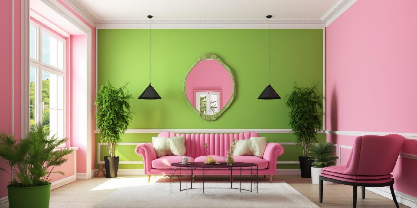 Pembe ve limon iç mekan