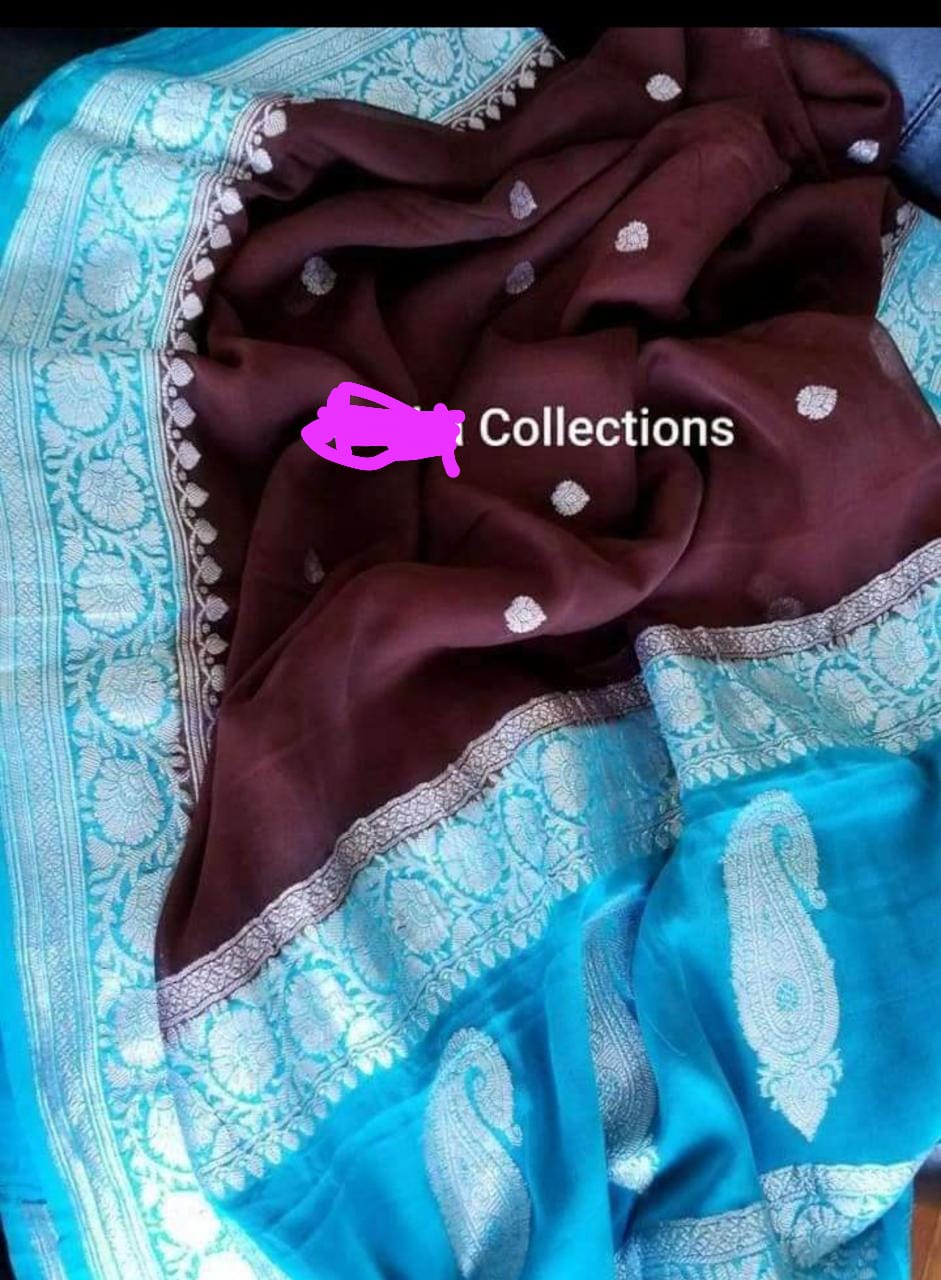 Pure Banaras Handloom Khaddi Goergatte silk saree