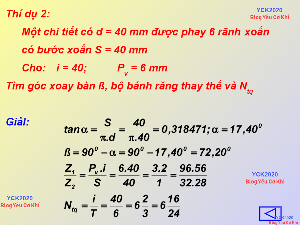 PHAY BÁNH RĂNG XOẮN trên máy phay vạn năng nằm ngang trên Blog Yêu cơ khí