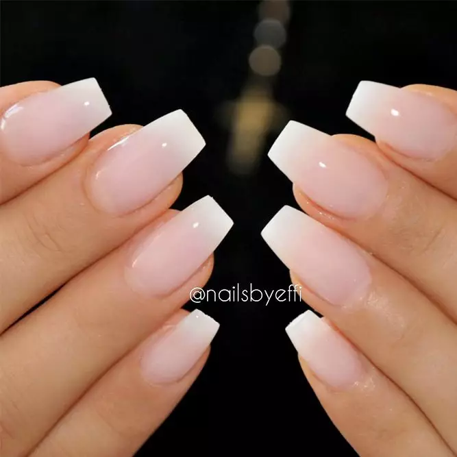 Gorgeous look of the nude ombre nails