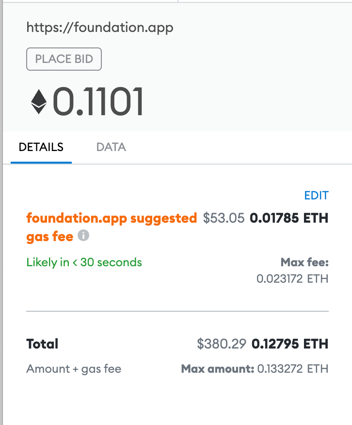 Metamask gas fee