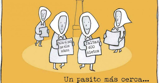 Charge do autor Zeque Braco sobre o movimento das Mães e Avós da Praça de Maio.